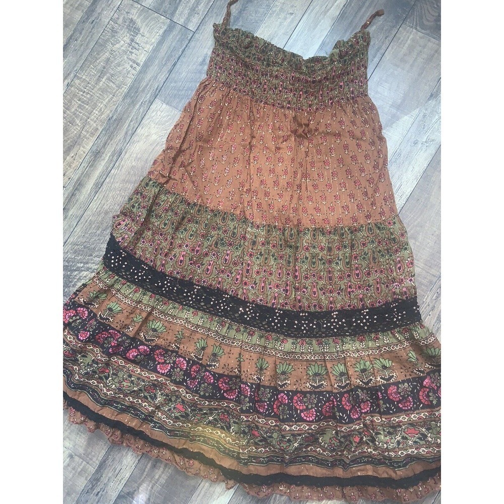 Cottagecore Y2k Prairie Rhinestone Fairycore Boho Skirt summer festival sparkle - Picture 3 of 7